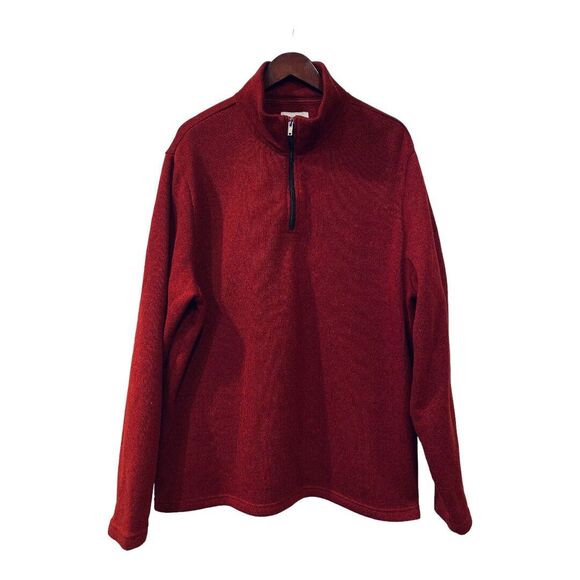 Old Navy Burgundy Red Quarter Zip Fleece Pullover Jacket - size XXL - Picture 1 of 3